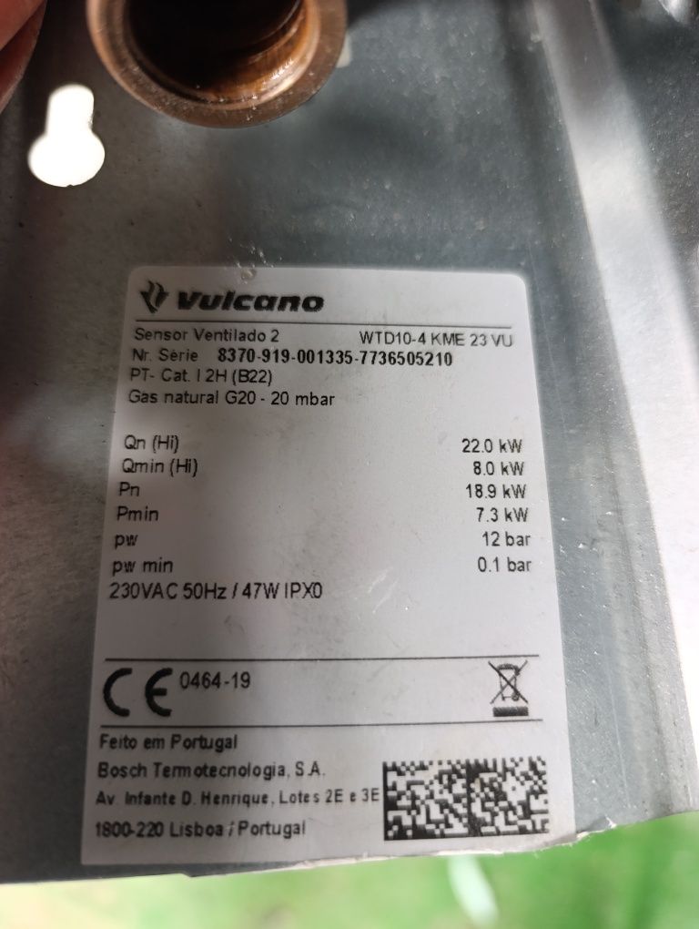 Esquentador Vulcano sensor ventilado