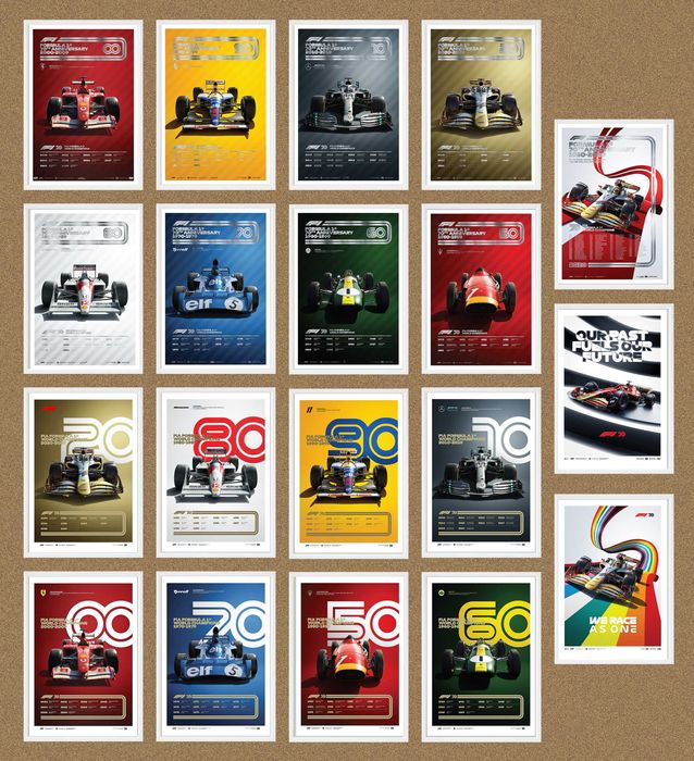 19 Quadros Formula 1 com Moldura