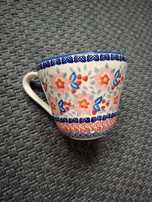 Duży kubek ceramiczny, ceramika Bolesławiec 800+ ml unikat kwiaty, kwi