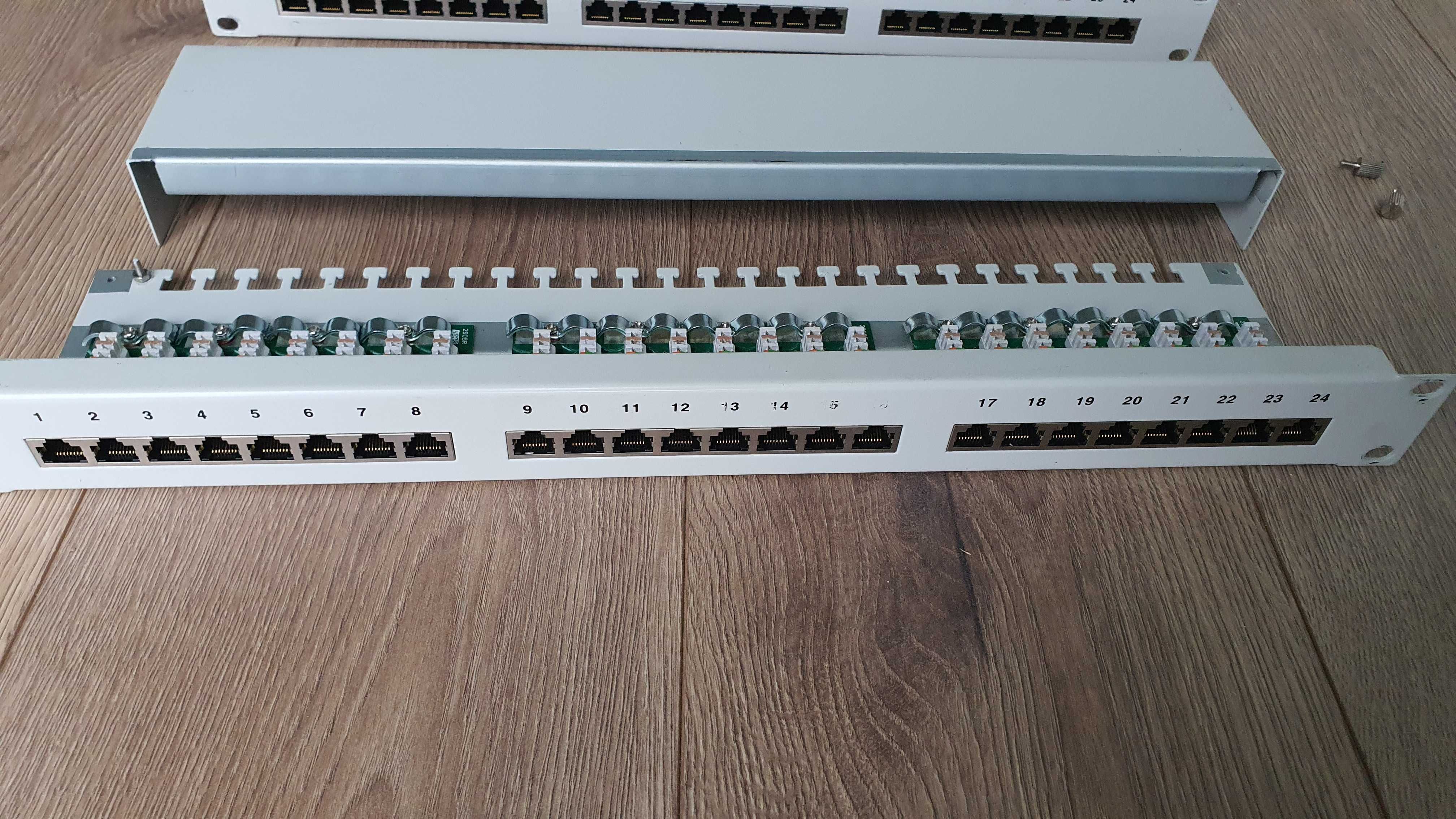 Patch panel patchpanel LAN panel 24xRJ45 UTP kat.5e 19cali wysokość 1U