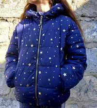 Куртка пуховик пуфер молодіжний підлітковий 164 жіночий синій єврозима