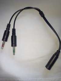 Y-разветвительный кабель. гнездо 3,5мм,для наушников и микрофона