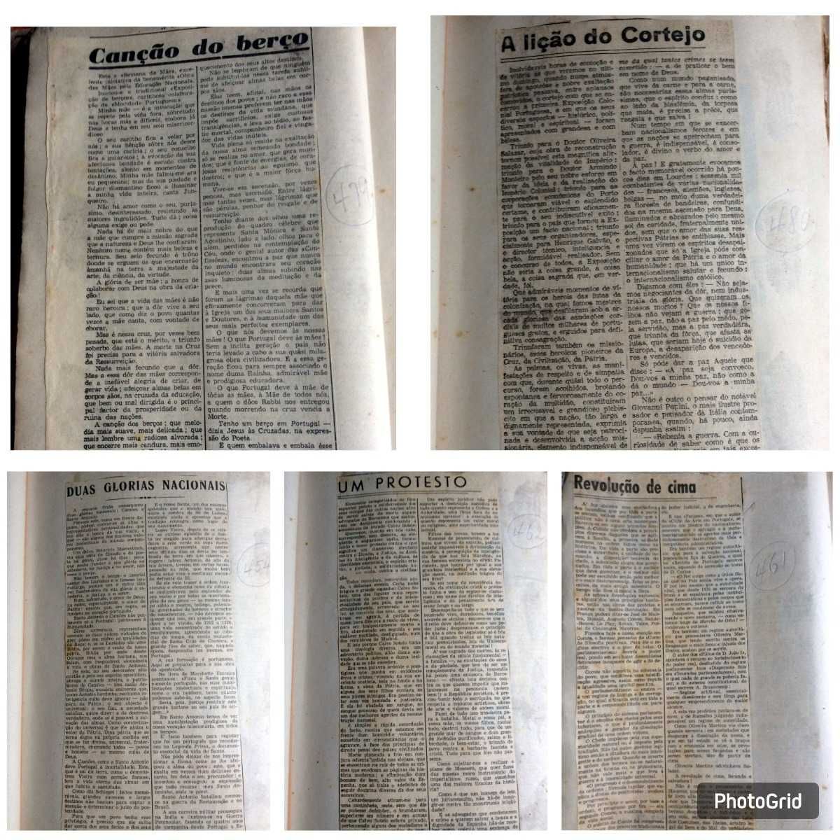 Muito escasso dossier com 201 artigos escritos por Pinheiro Torres