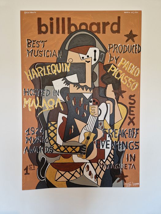 Quadro Cubismo inspirado em Picasso 2025-04