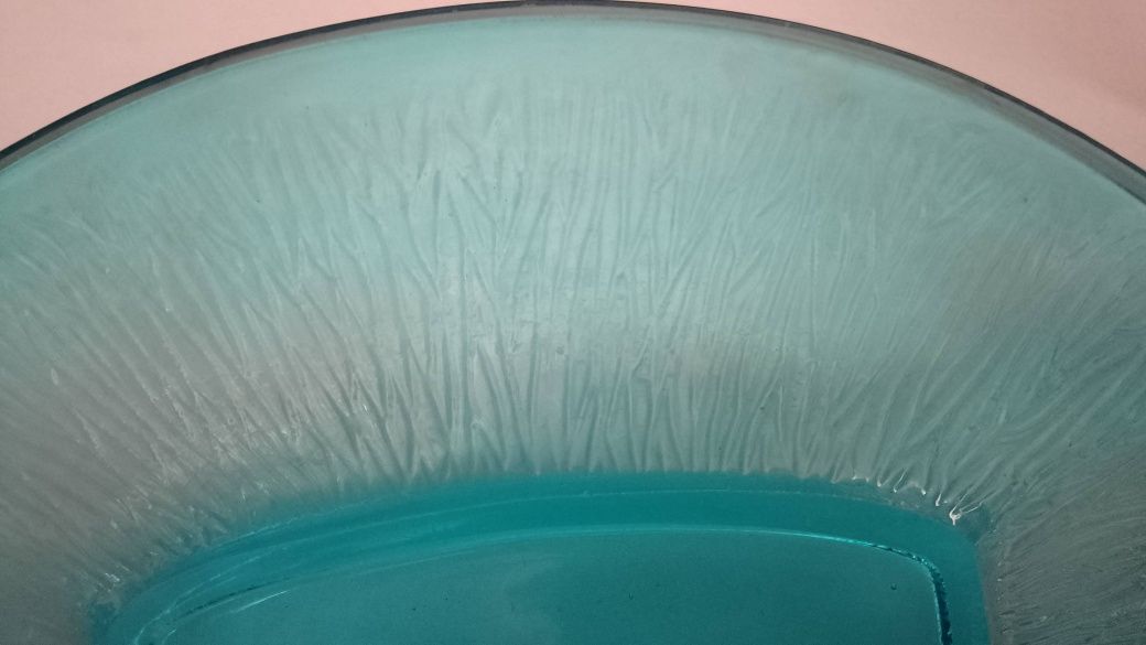 Półmisek owalny szklany "Futerko"niebieski