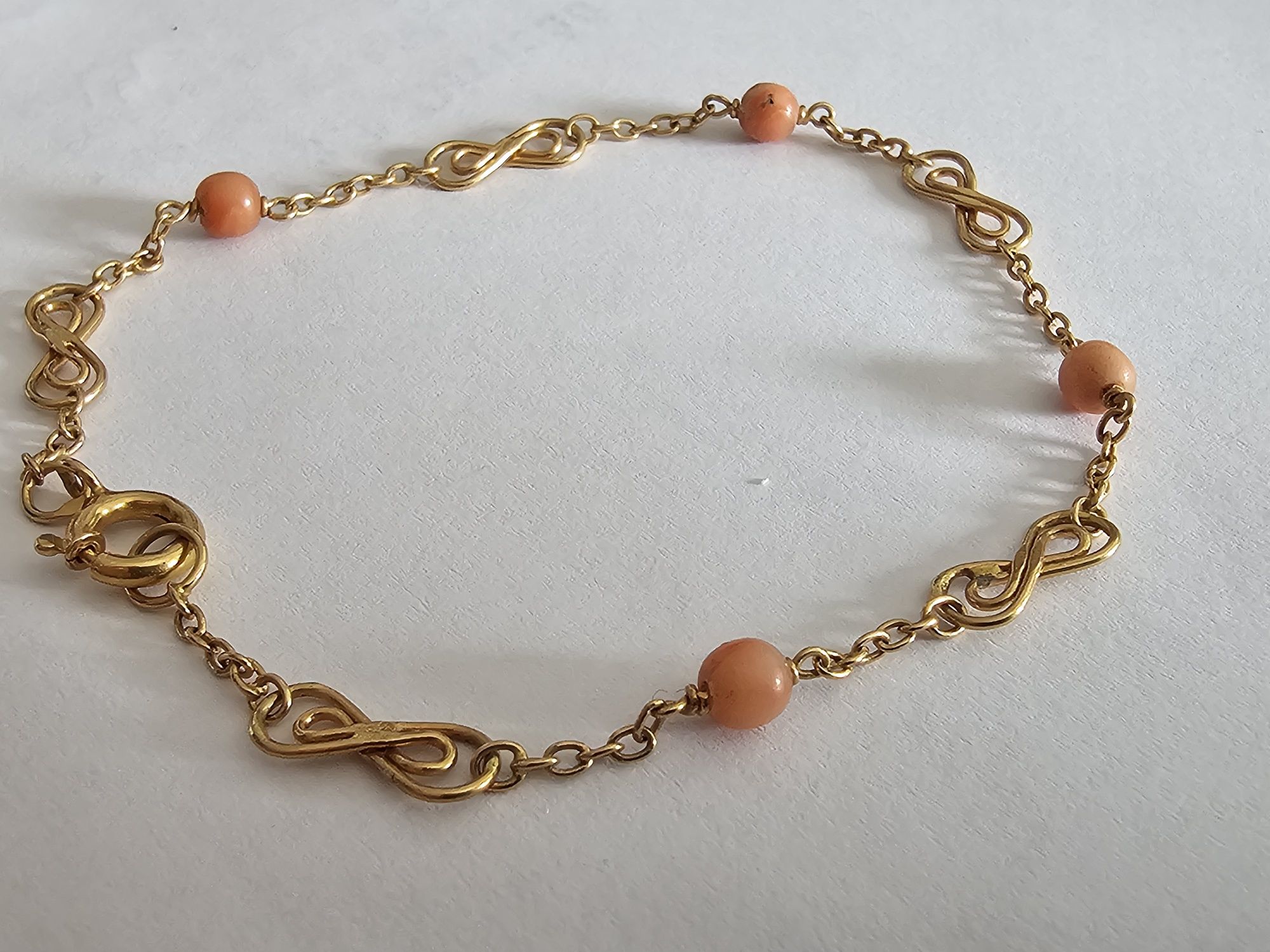 Pulseira ouro 19,2k com corais