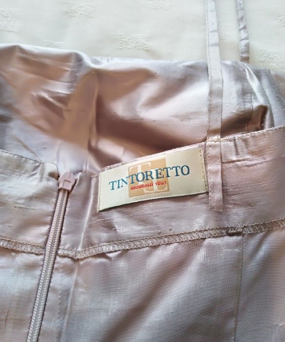 Vestido rosa 100% seda natural da Tintoretto. Óptimo preço