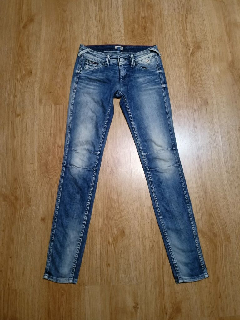 Damskie spodnie dżinsowe Tommy Hilfiger, dżinsy slim fit, rozmiar XS,