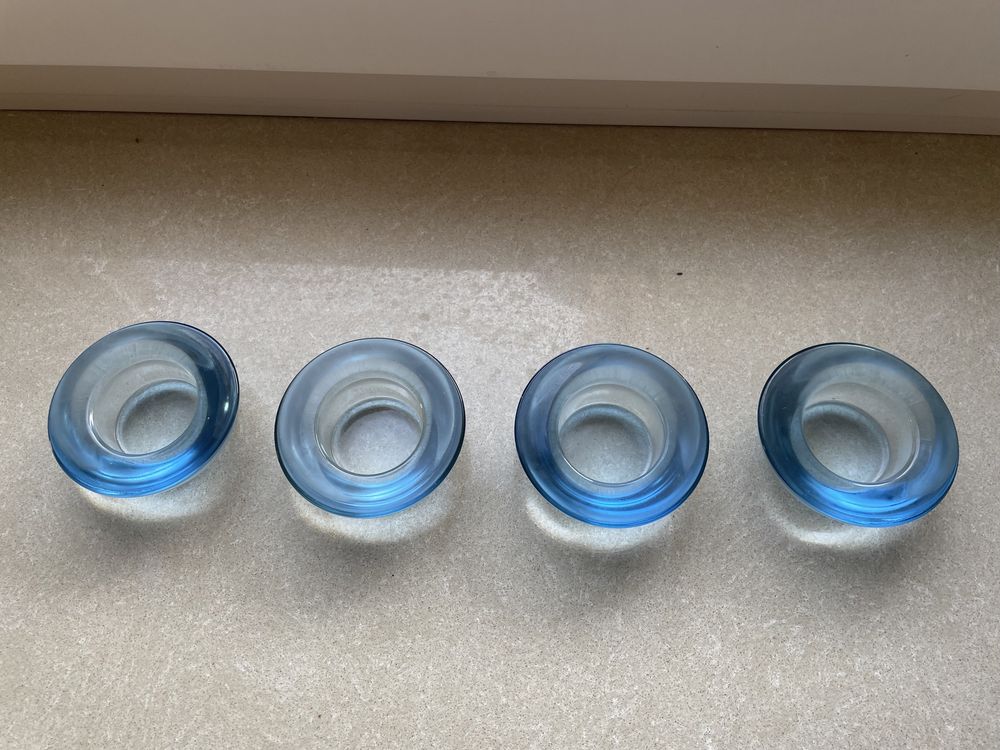 OKAZJA! Ikea nowe swieczniki tea light 4 szt. niebieskie szkło