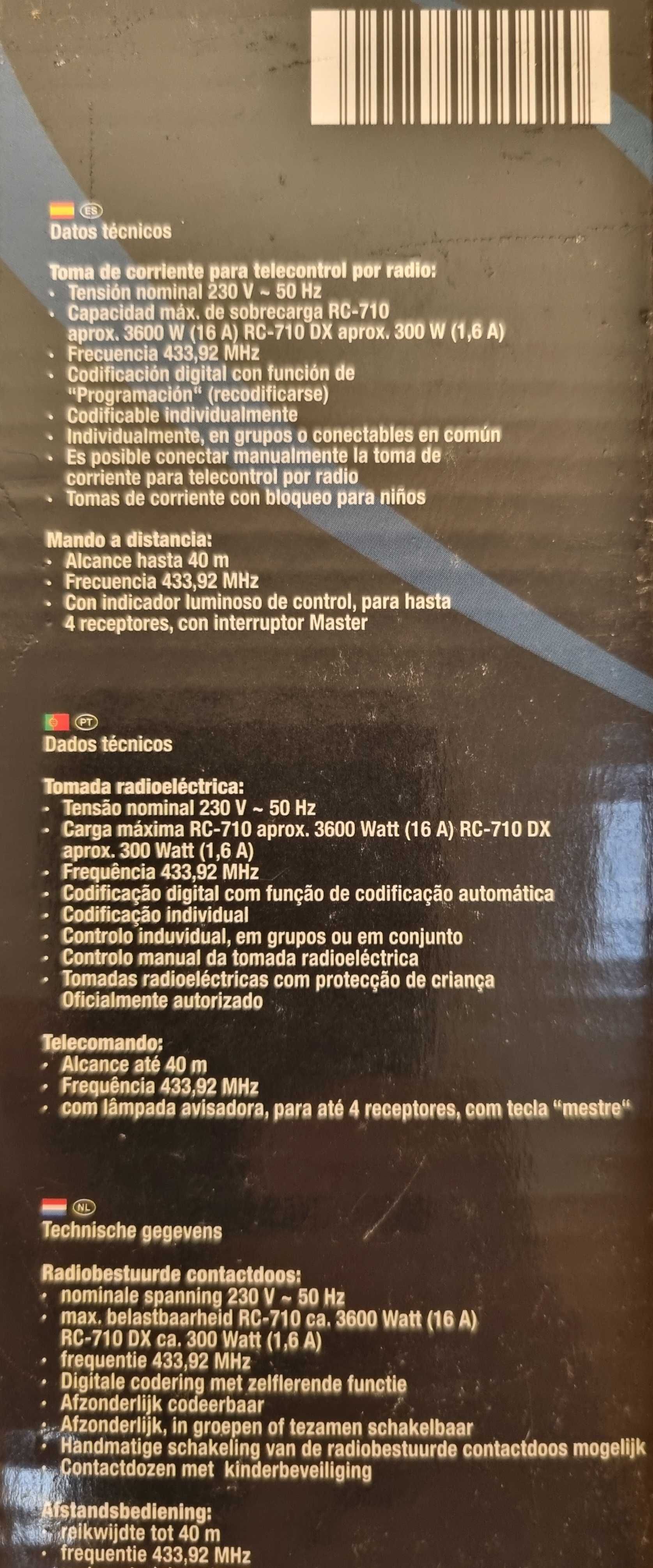 Controlo de tomadas elétricas com comando