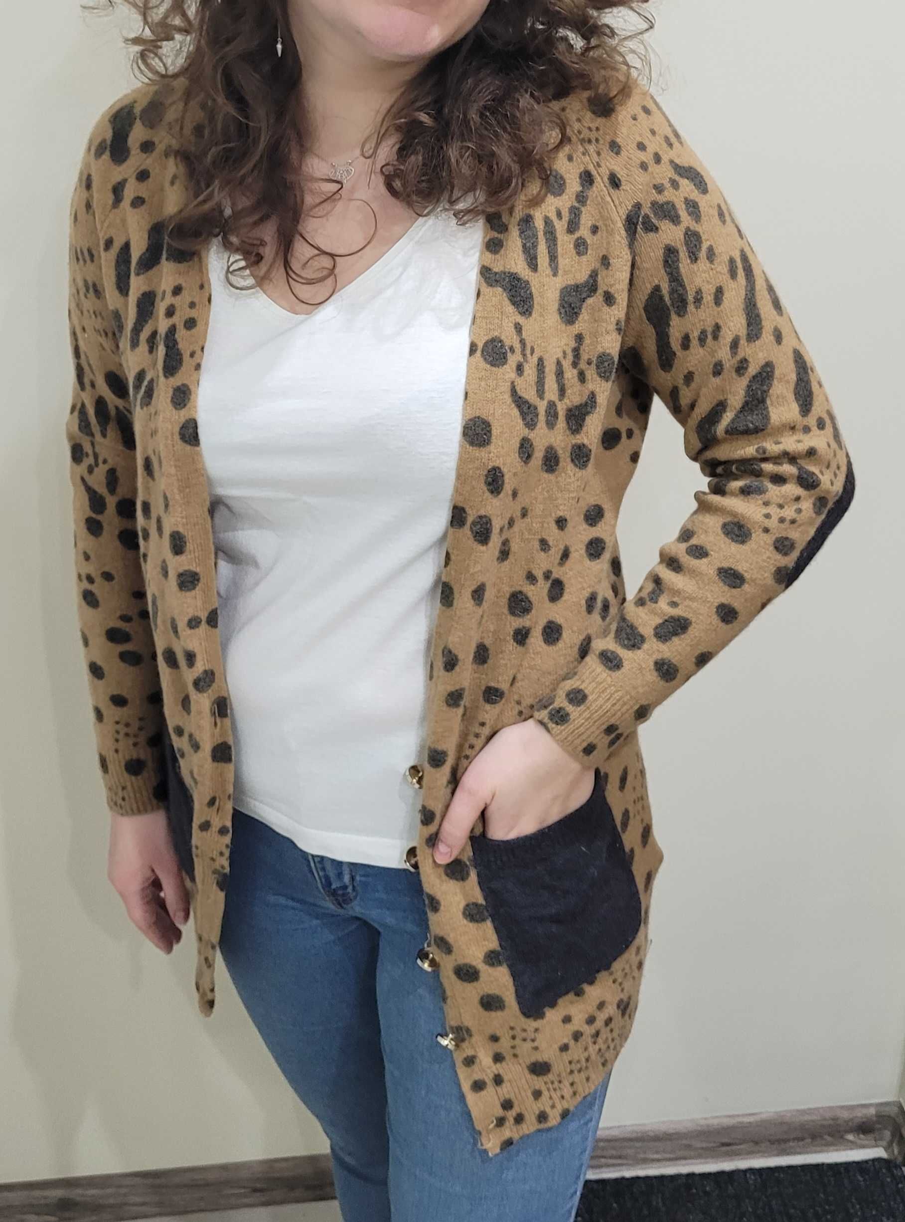 Stine Goya sweter premium panterka tygrys 80% wełna