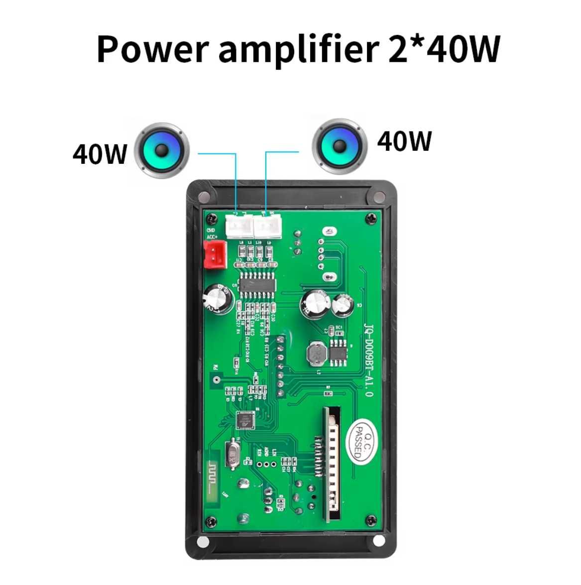 2*40W 80W з підсилювачем! Bluetooth 5.0  MP3 WMA WAV FLAC APE Декодер