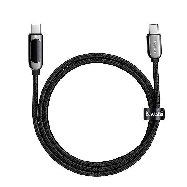 Kabel Baseus Catsk-b01 Usb-c - Usb-c Pd Qc 100w 5a 480Mb/s 1m z wyświe