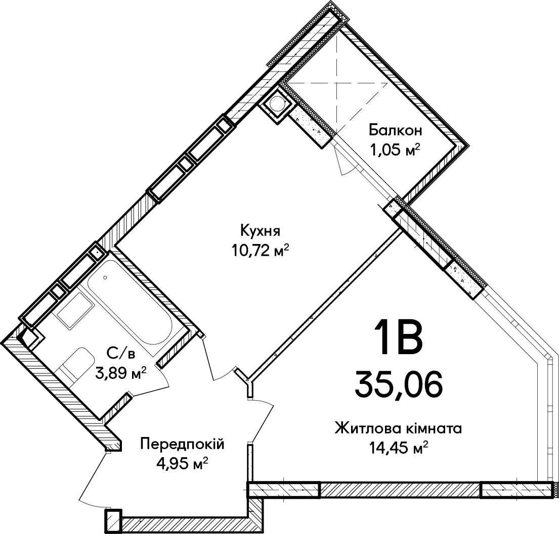 Продаю 1к квартиру 35.06м² в місті Ірпінь, поруч з набережною!