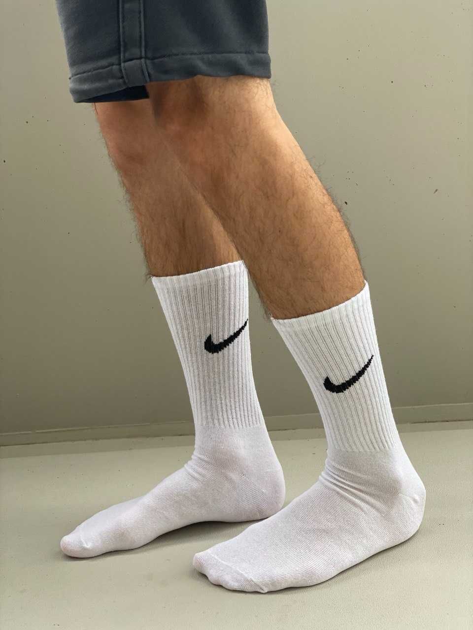 Zestaw 5 par białych długich skarpet Nike – rozmiar 36–40 (UNISEX)