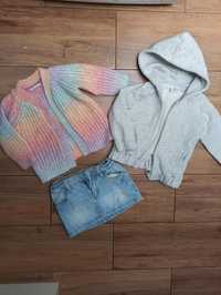 Sweter pastelowy Reserved + bluza Zara 86 GRATIS spódniczka