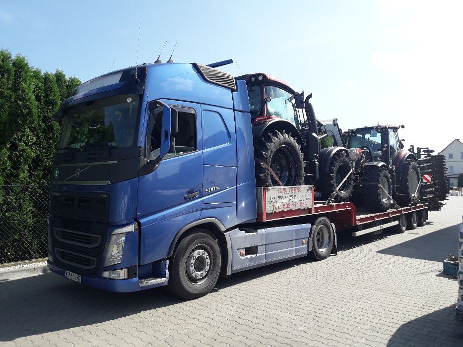 Transport kombajnów koparek maszyn niskopodwoziowy niskopodwozie