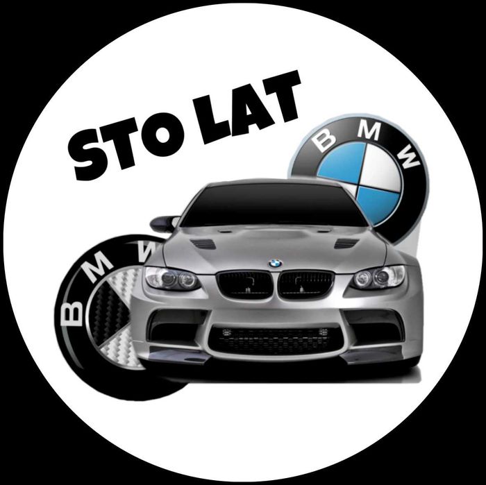 Opłatek na tort BMW Auto Samochód Logo Tekst
