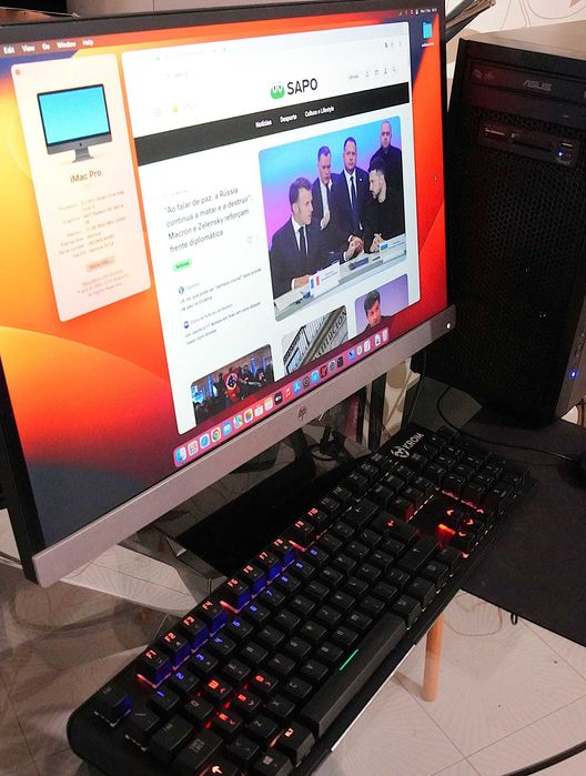 MAC e PC gaming 12GB/ SSD+HDD 1TB/ RX 560 4GB + MONITOR + PHONES