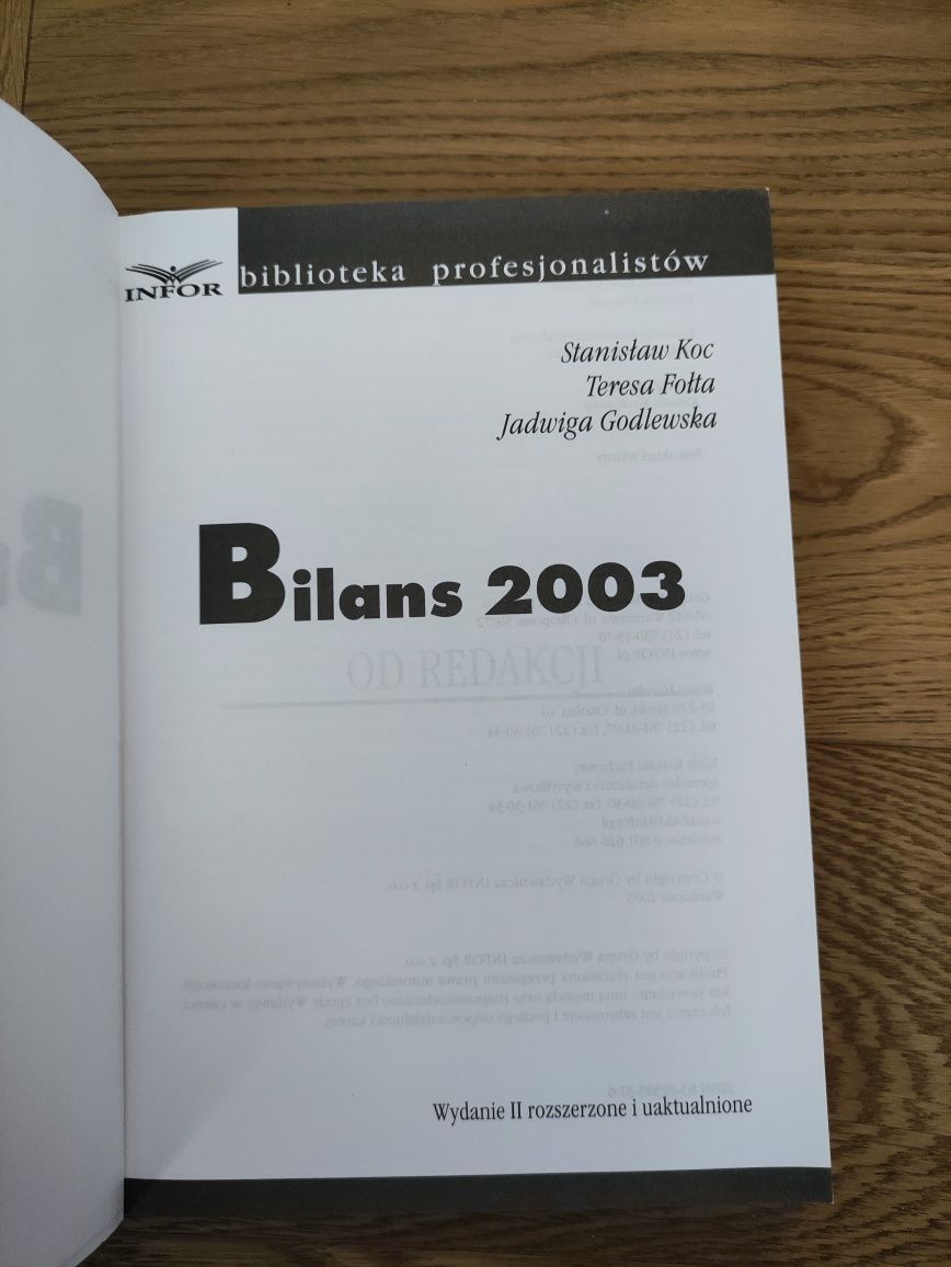 Bilans 2003 / Stanisław Koc, Teresa Fołta, Jadwiga Godlewska.