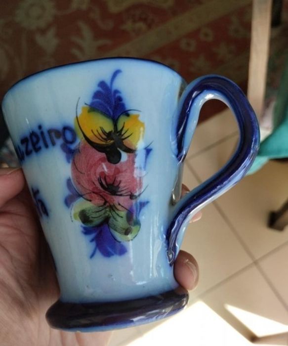 6 canecas louça Alcobaça antigas Estalagem Cruzeiro de Aljubarrota