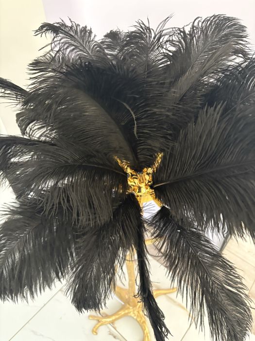 Przesliczna lampa podlogowa z piorami 120 cm wysokosc