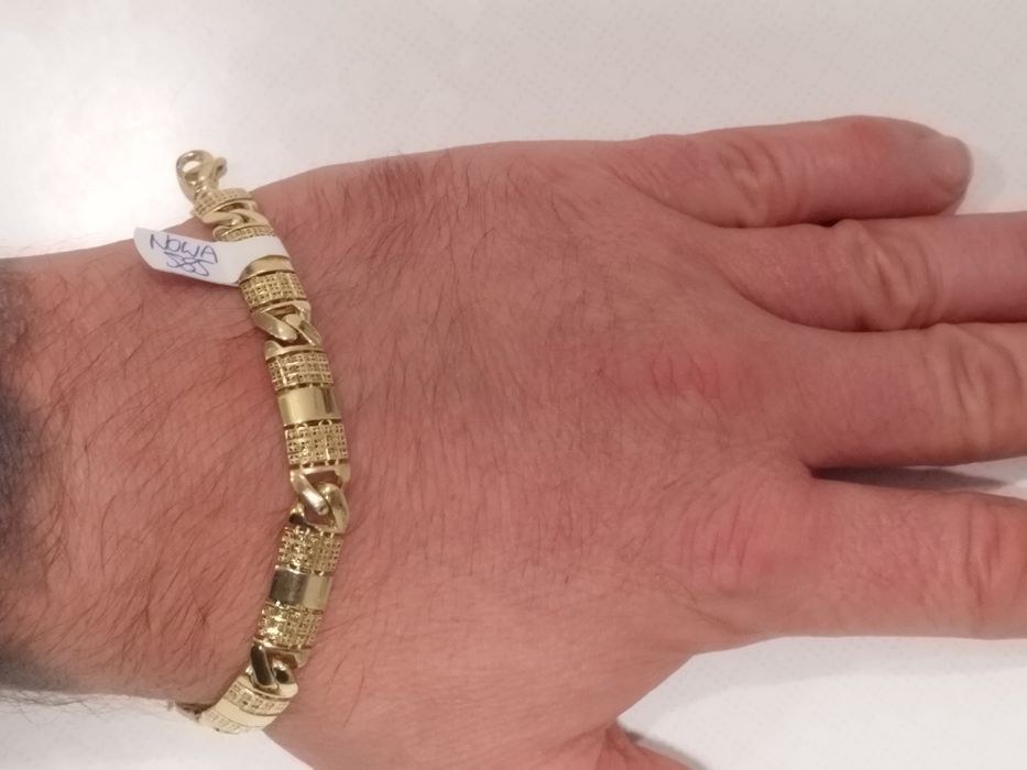 Piękna Nowa złota bransoletka 585 14k 10.88gr 18cm unikat!!