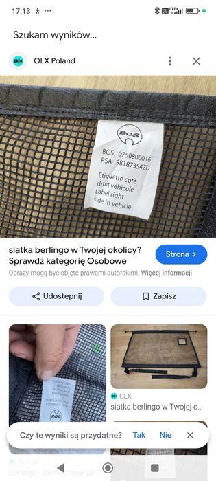 Siatka bagażnika Toyota, peugeot, citroen.