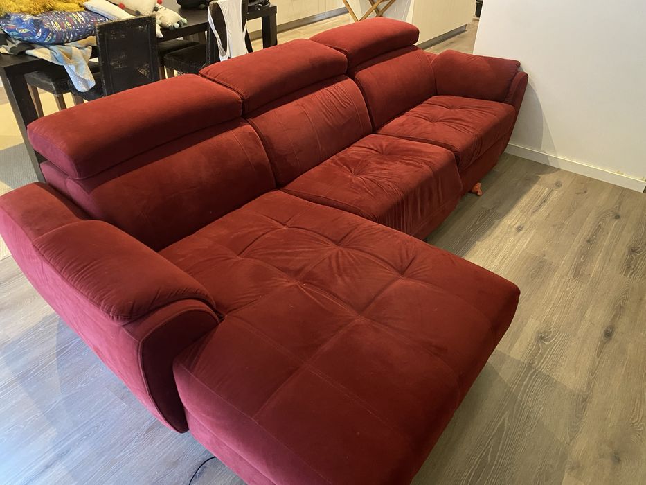 Sofá 3 lugares chaise longue eletrico