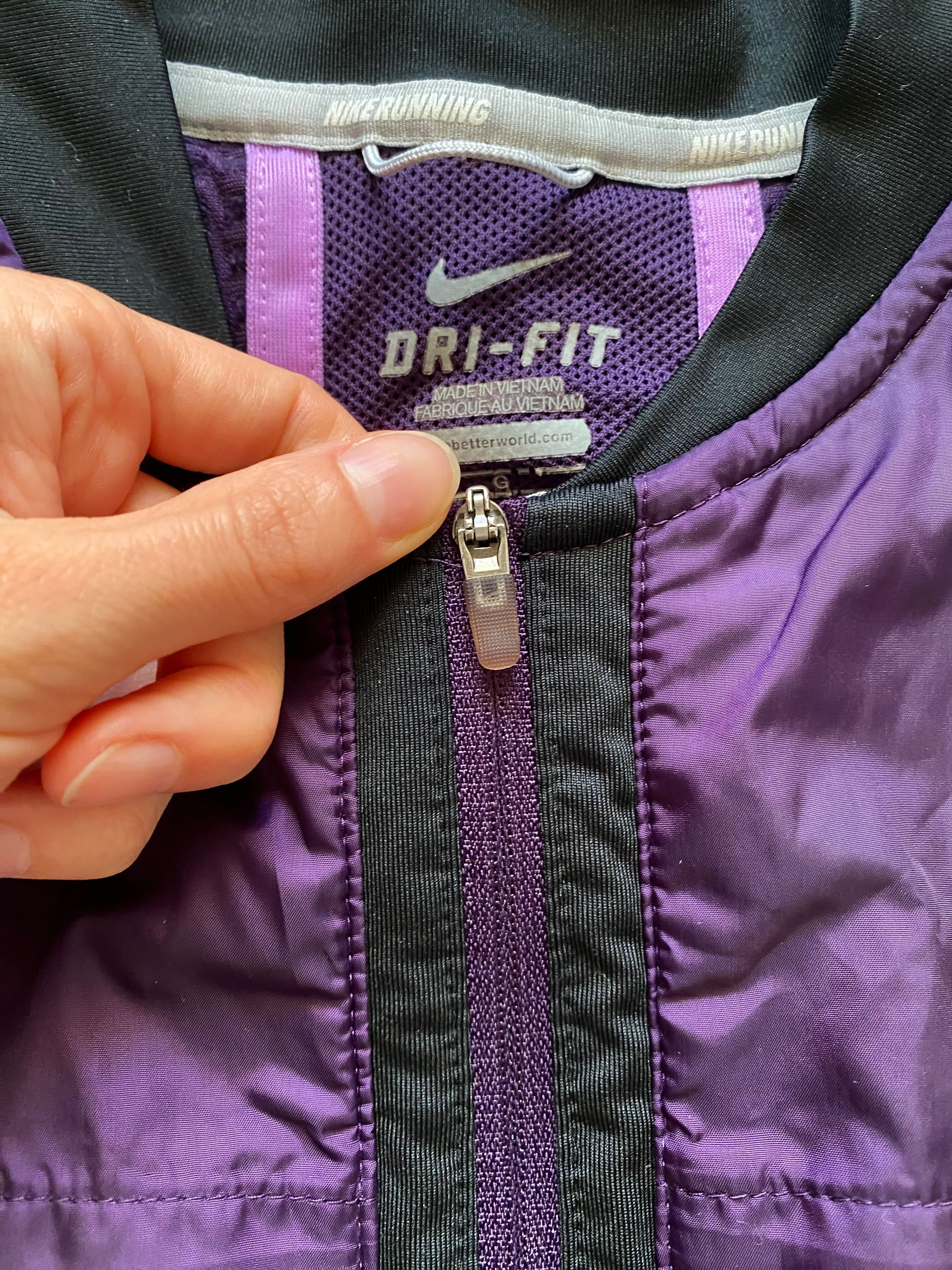 fioletowa kurtka Nike running do bike dri-fit wiatrówka 40 L