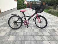 Rower górski Btwin - dla dzieci, dla dziewczynki (czarno / różowy)