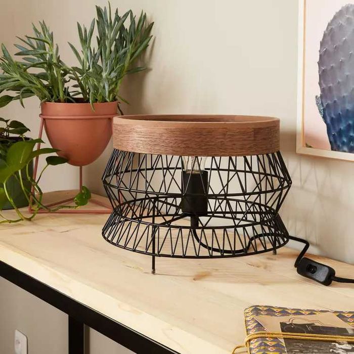 Lampa stołowa MANAM styl loft design industrial metalowa czarna mat