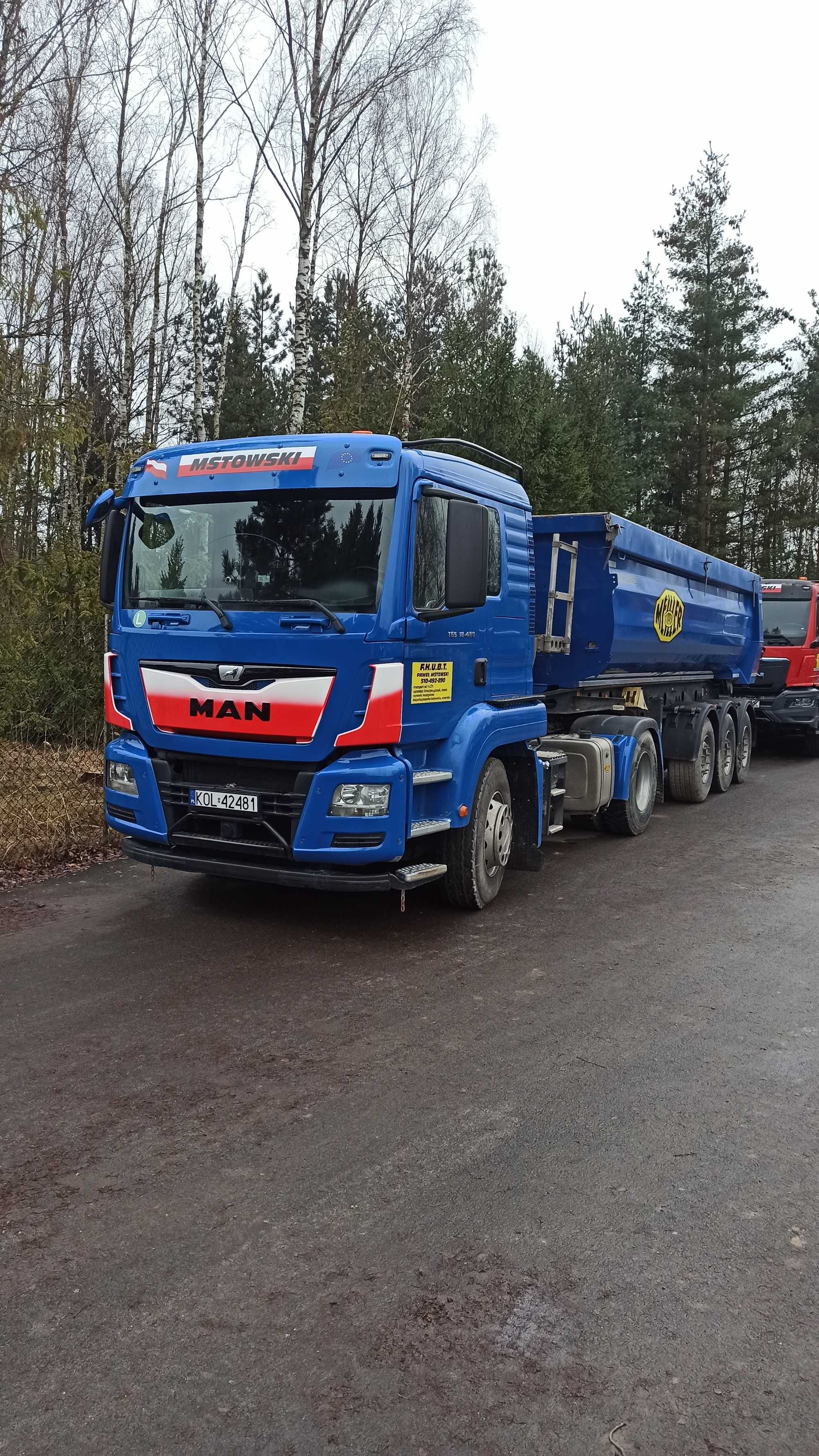 Usługi wywrotka transport materiałów sypkich, cztero ośki, patelnie,