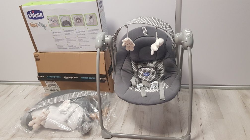 Huśtawka Chicco niemowlęca używana, stan idealny,grzechotki do wózka