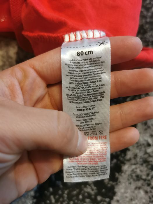 Spódniczka czerwona śnieżynki 80