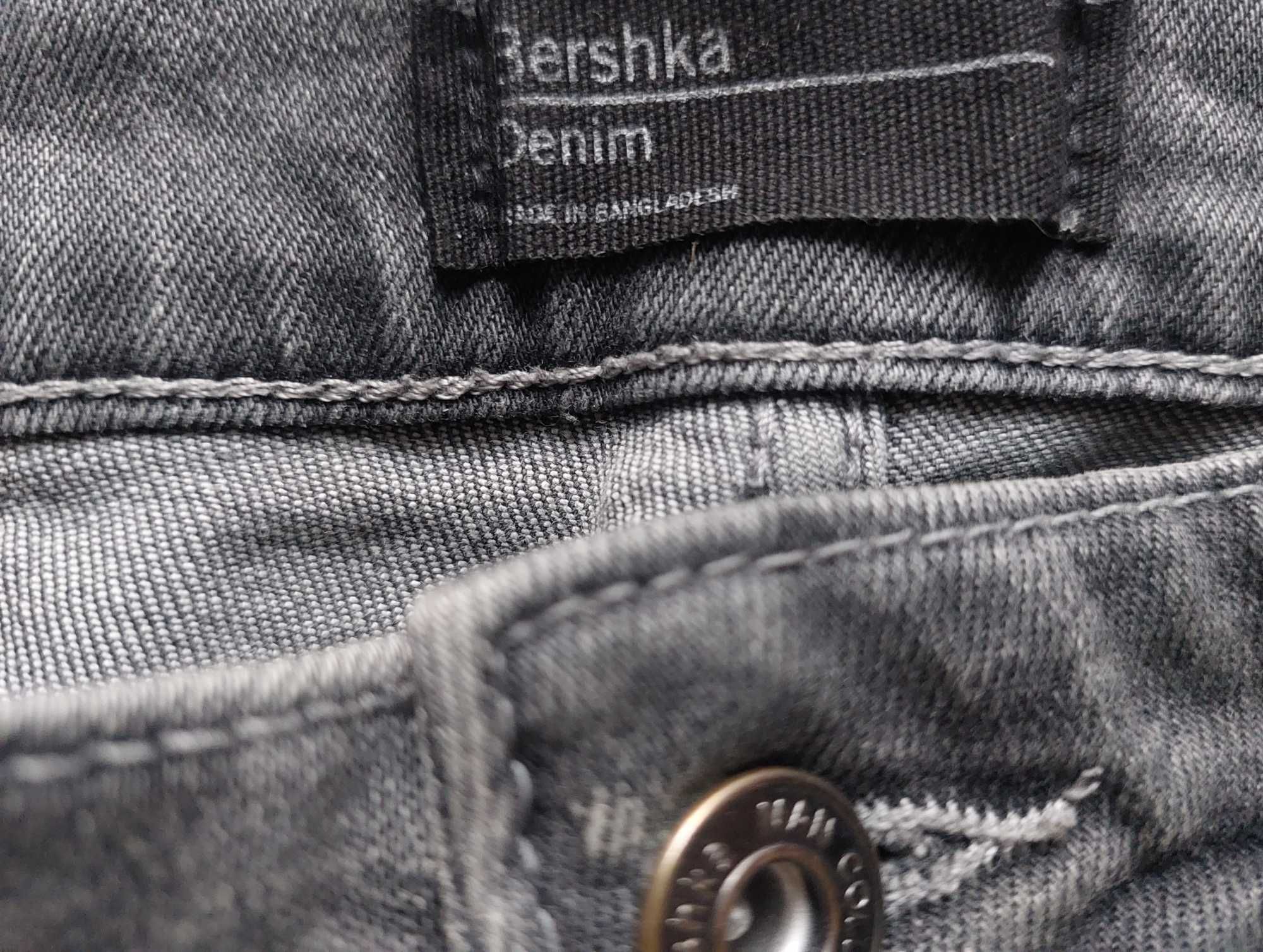 Szare jeansy Bershka Denim spodnie męskie dżinsy