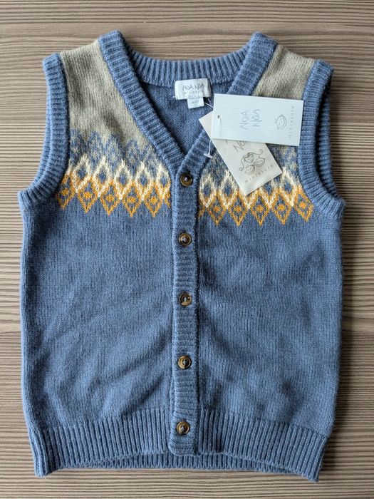 Kamizelka Noa Noa Miniature r. 98 wełna + bawełna + wiskoza, nowa