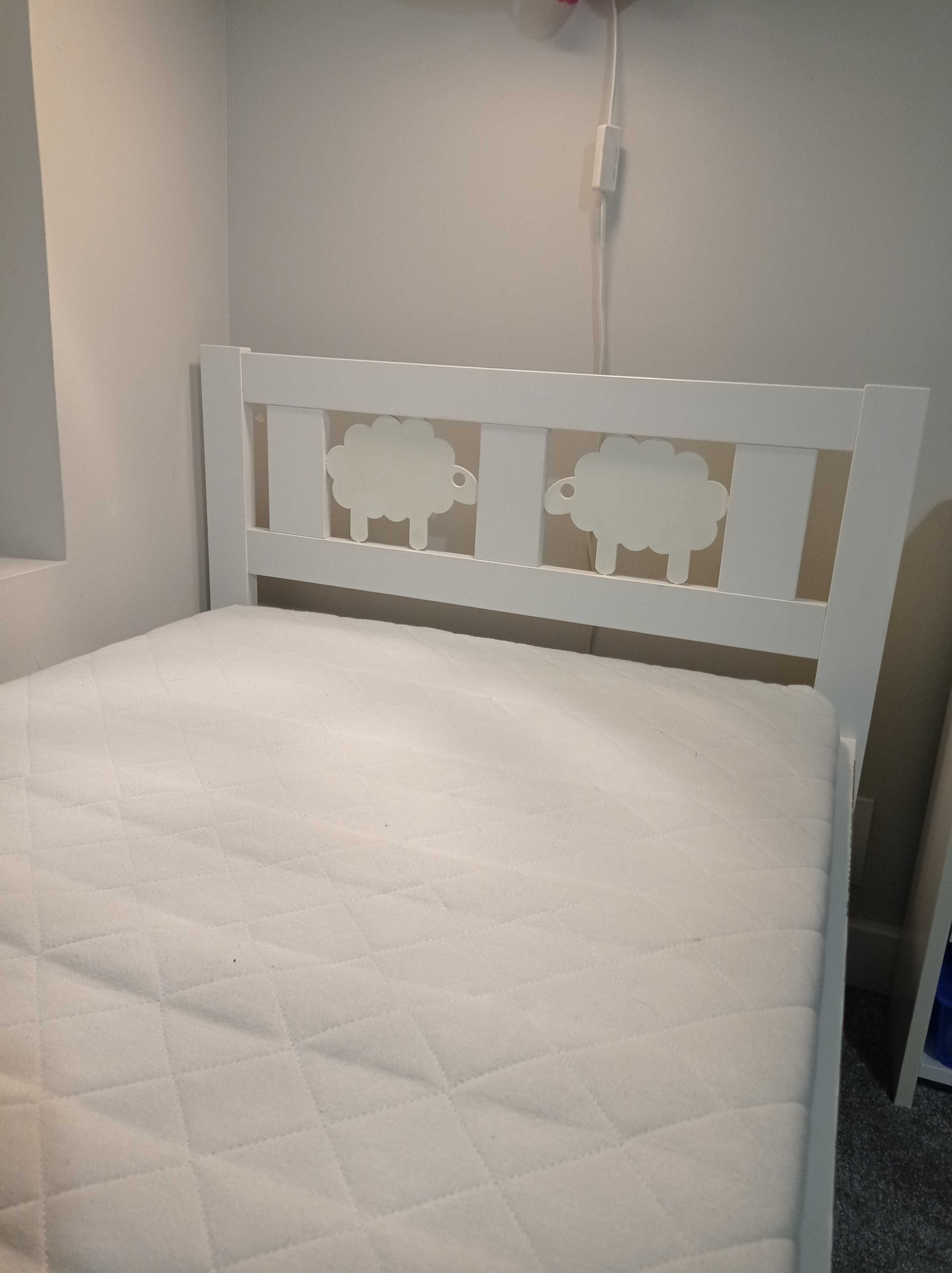 Łóżko dziecięce IKEA KRITTER, białe, 70x160, z materacem