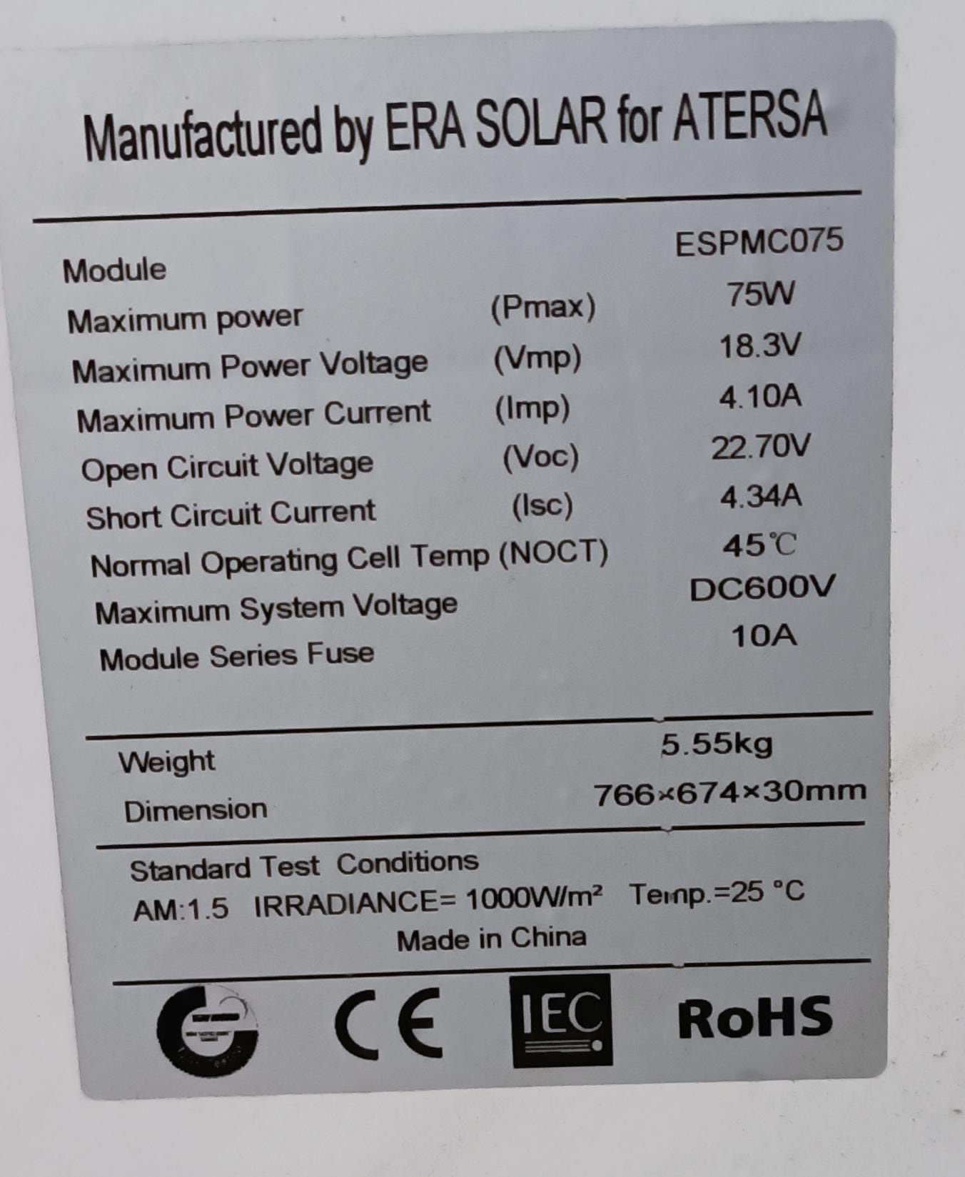 Painéis Solares 75W/275W