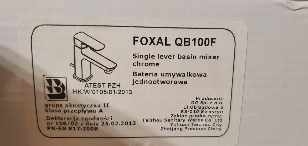 KOHLMAN bateria umywalkowa foxal qb100f