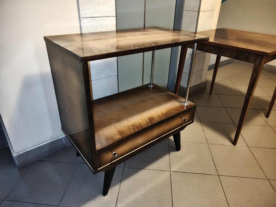 Duża Szafa + stolik/komoda Swarzędz PRL wyskoki połysk 70 lata okazja