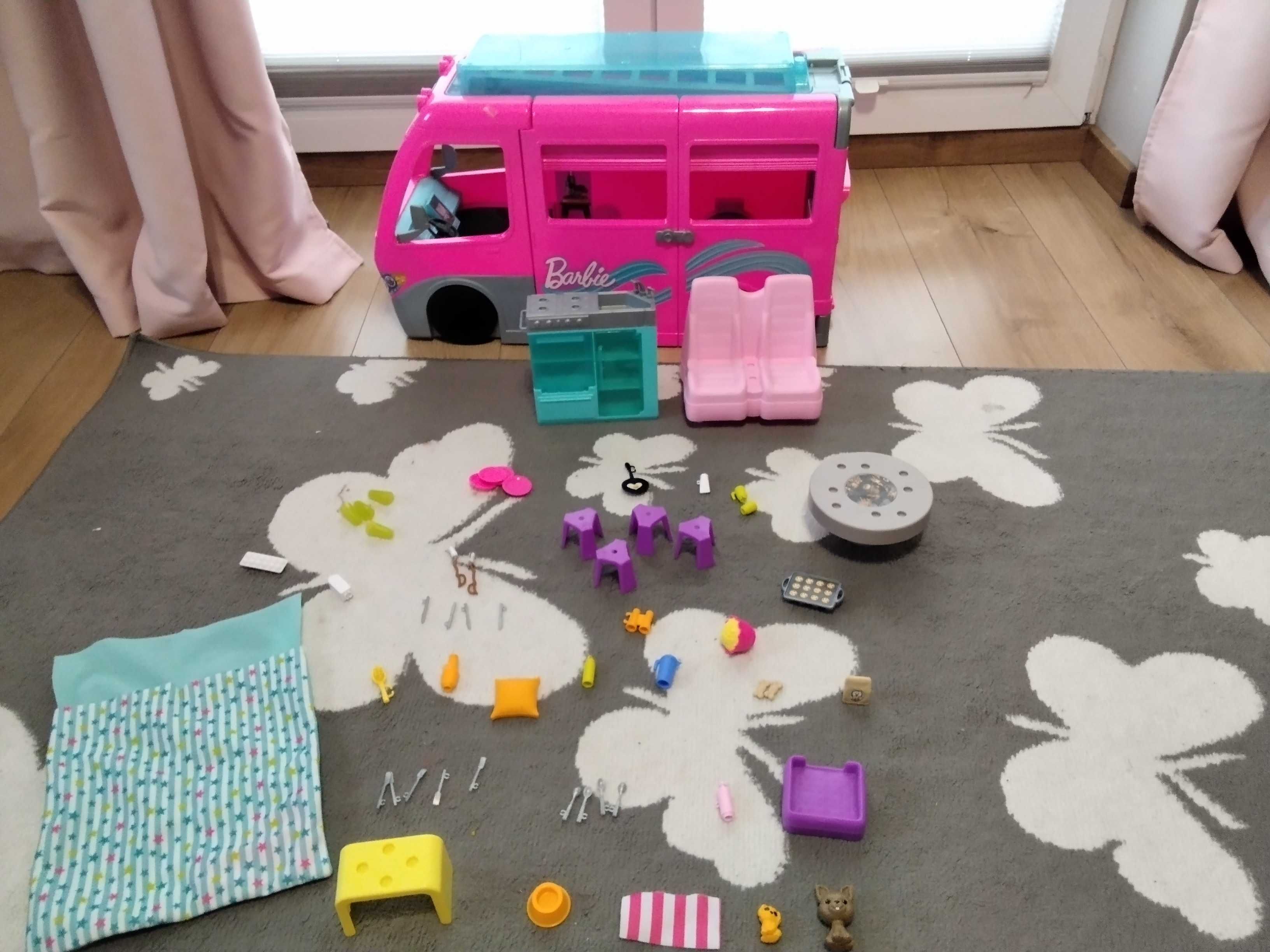 Barbie Kamper Marzeń DreamCamper akcesoria zjeżdżalnia