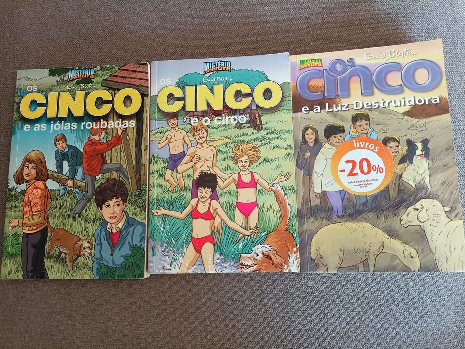3 Livros "Os Cinco" Enid Blyton