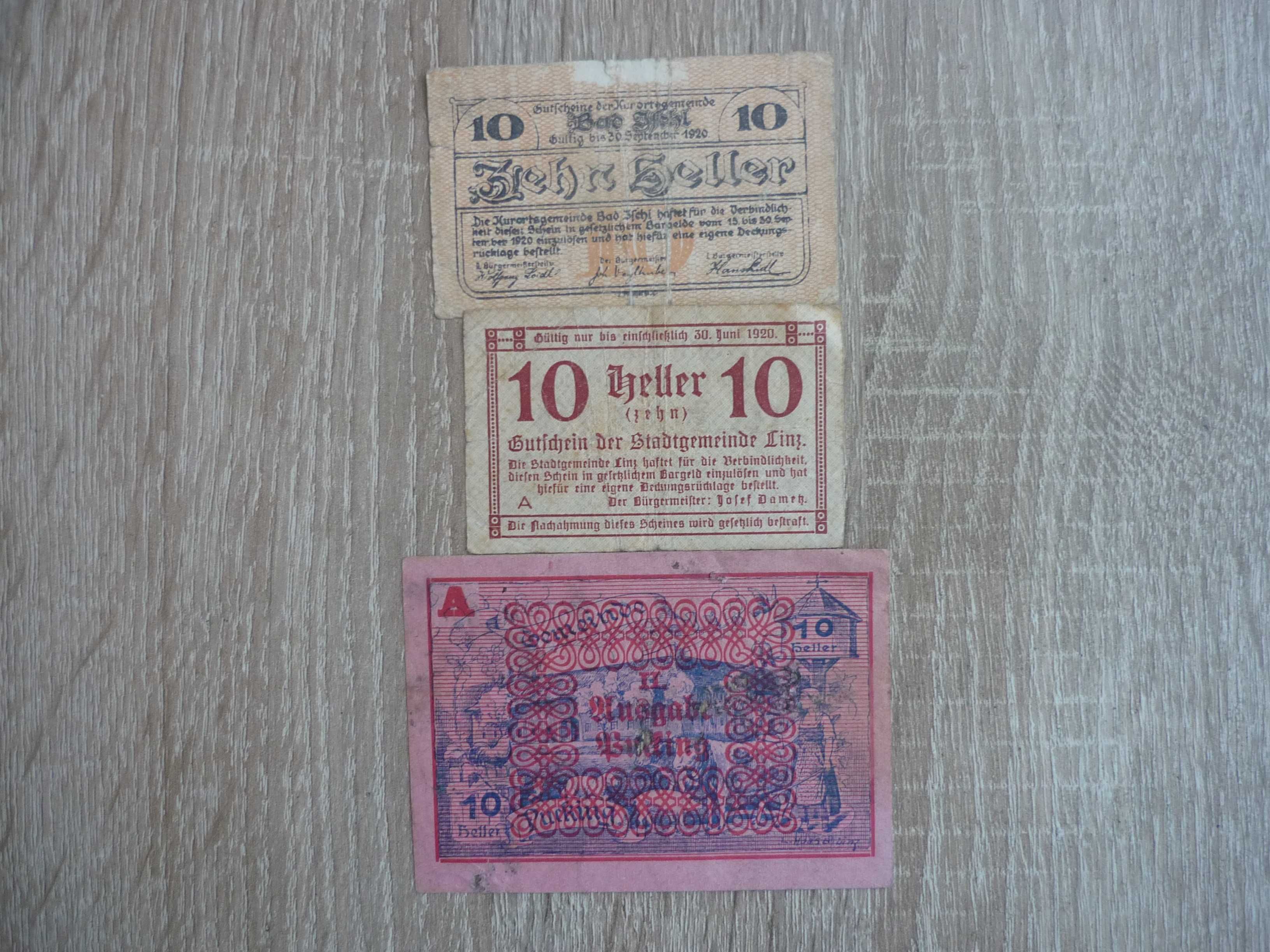 Zestaw 3 szt . banknotów  notgeldy  Niemcy