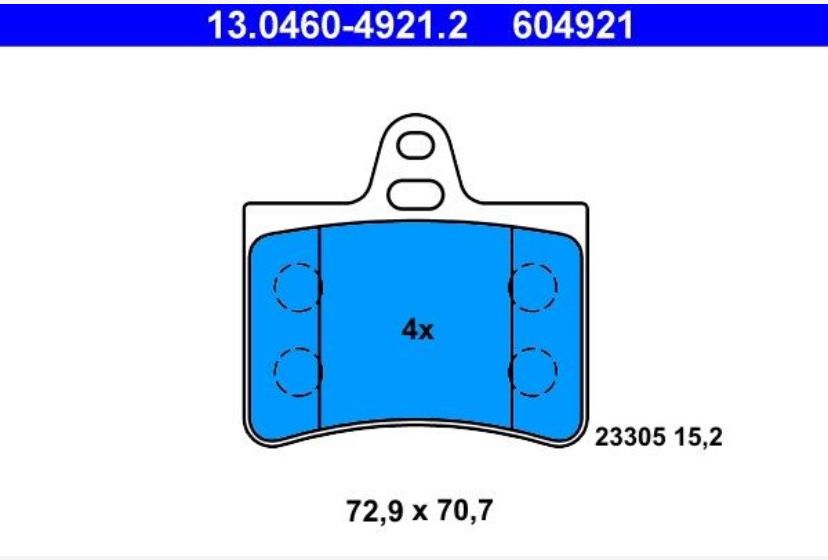 Conjunto de pastilhas de travão traseiras citroen c5 de 2001 a 2005