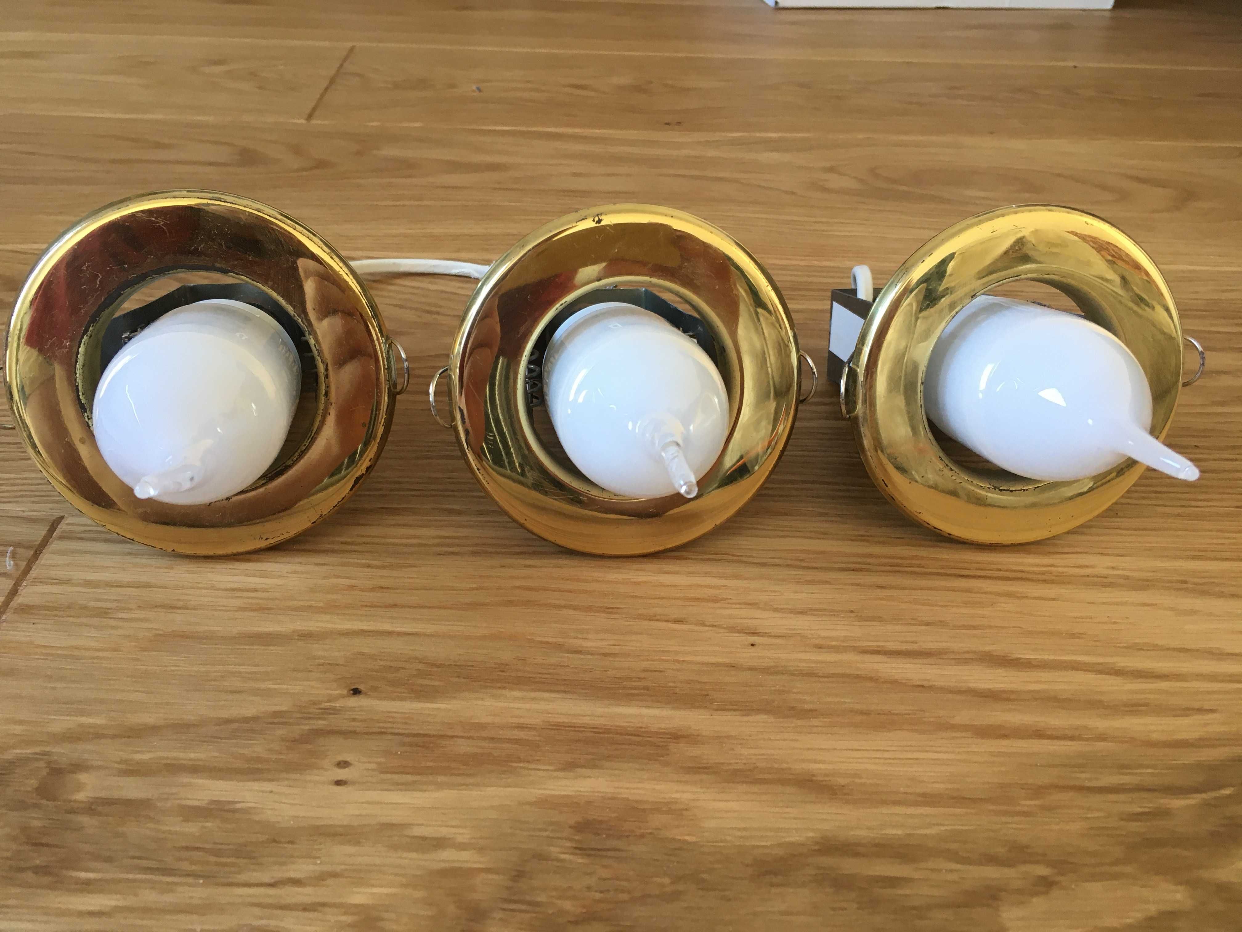 Lampy/oprawki podtynkowe, gwint E14 3szt. kolor złoty