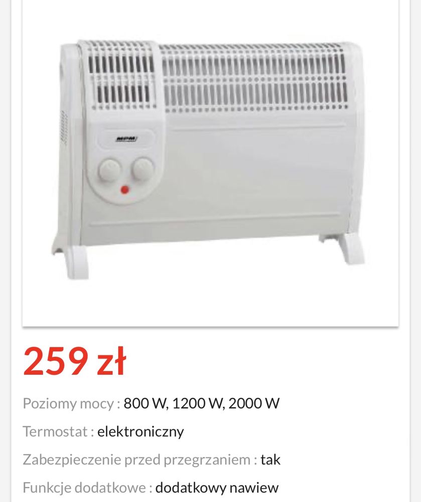 Nowy grzejnik konwetkorowy elektryczny 2000w 2 sztuki