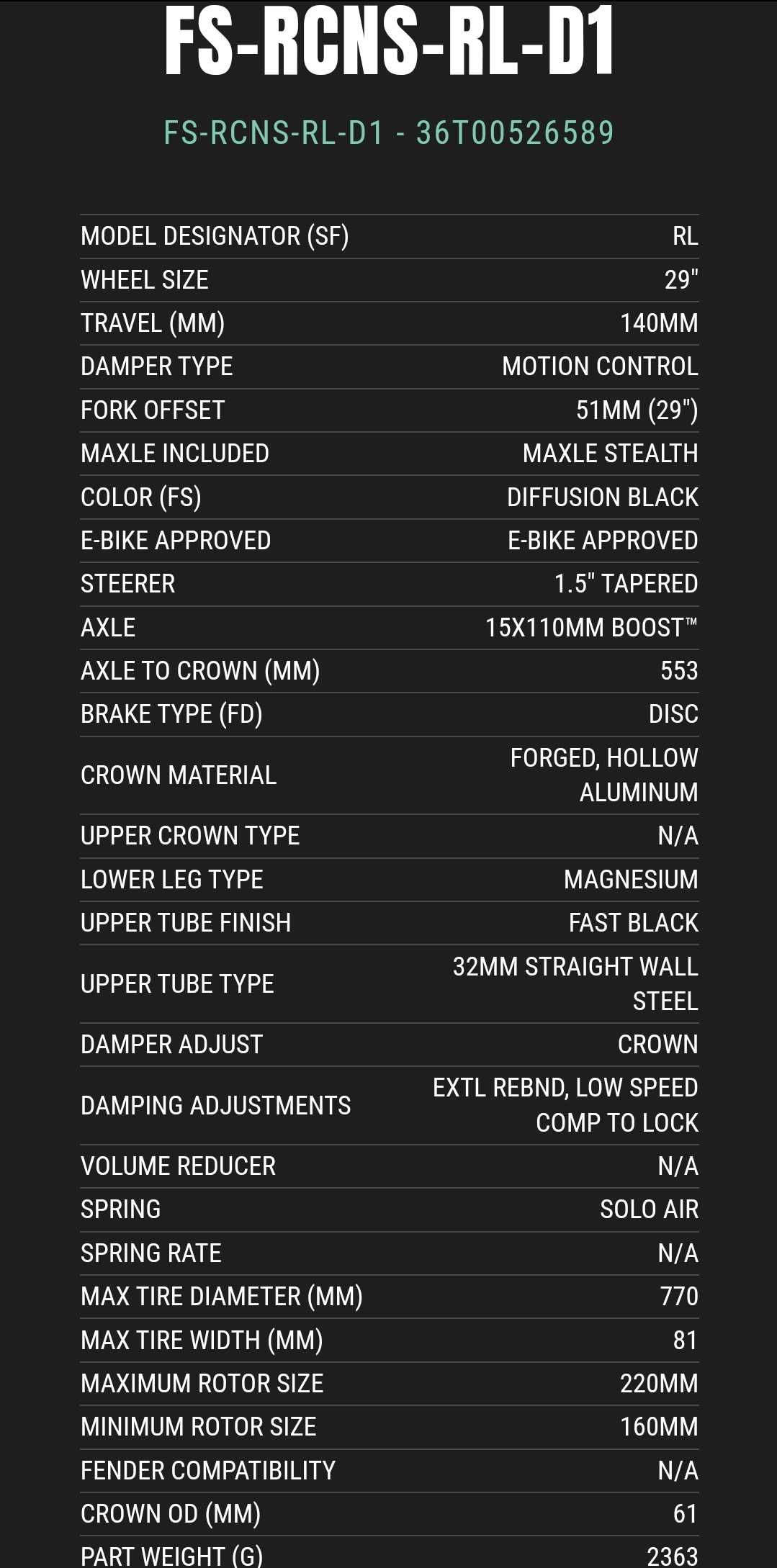 Amortyzator RockShox Recon Silver RL 29