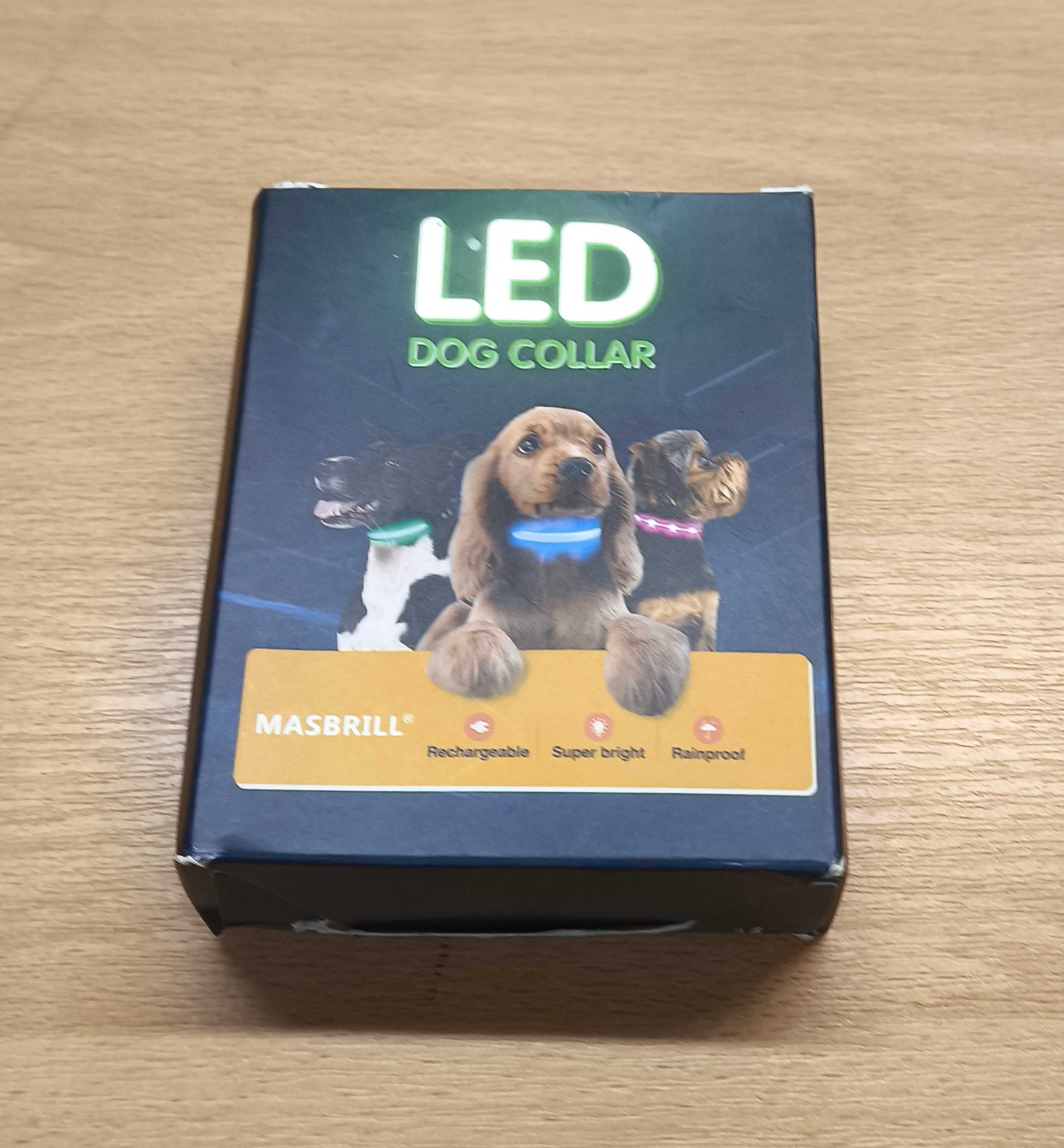 MASBRILL Świecąca obroża LED dla psa 3 tryby świecenia M 38-50cm [2366