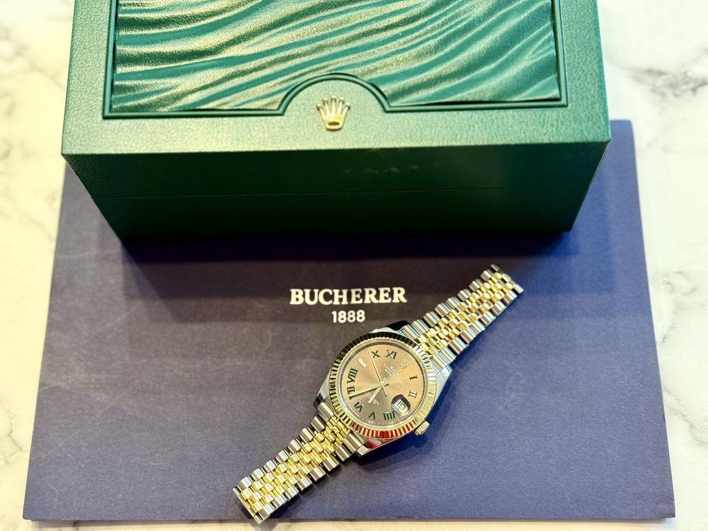 Piękny Rolex Datejust 41 mm Stal/złoto Wimbledon FULL SET STAN 10/10